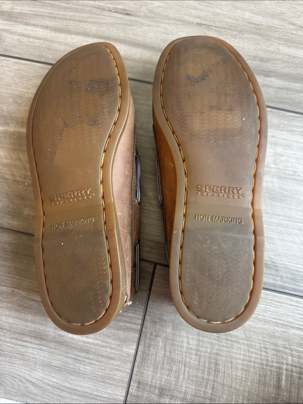 Sperry Brown Leather Classic Boat Shoes with Stripe Lace Detail - Picture 8 of 8